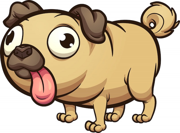 Pug de dibujos animados