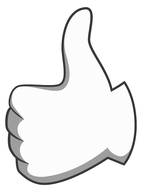El pulgar hacia arriba es un gesto cómico, una mano de dibujos animados retro.