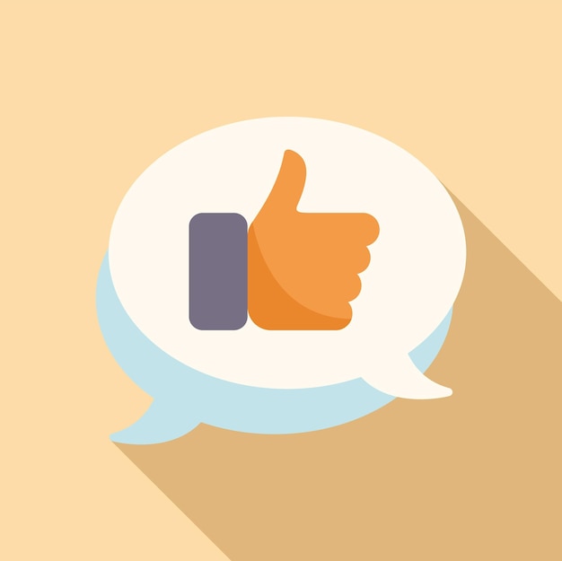 Pulgar hacia arriba icono de chat vector plano Como contacto discurso de negocios