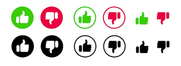 Pulgar hacia arriba y pulgar hacia abajo signo de icono Me gusta botón de icono Mano con pulgar hacia arriba Aprobar Notificación de redes sociales
