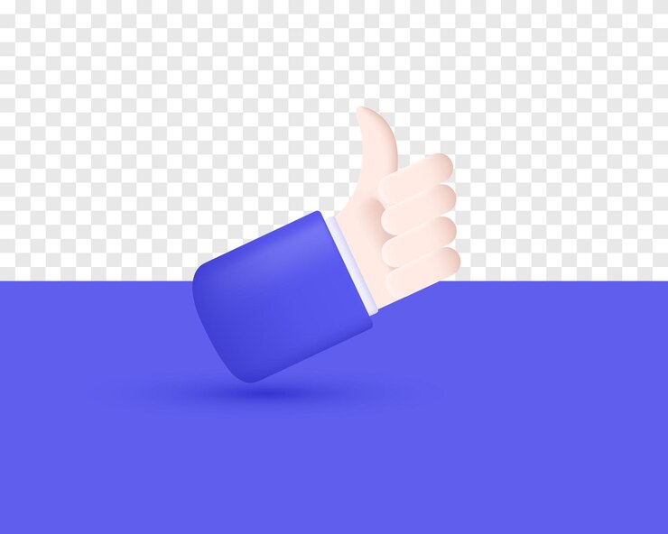 Vector pulgares vectoriales 3d realistas dibujos animados aislados en el fondo