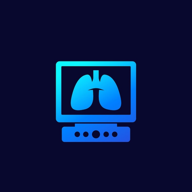 Pulmones en icono de vector de pantalla
