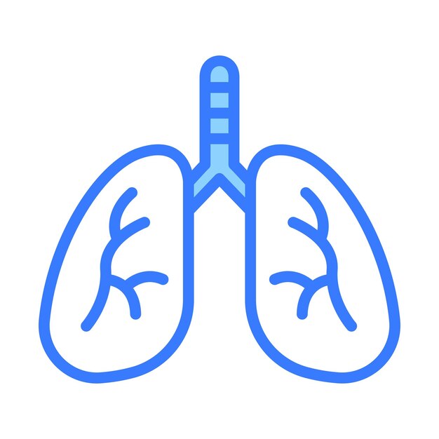 Pulmones con icono vectorial de estilo moderno