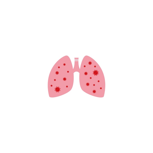 Pulmones infectados por virus icono plantilla vector icono ilustración