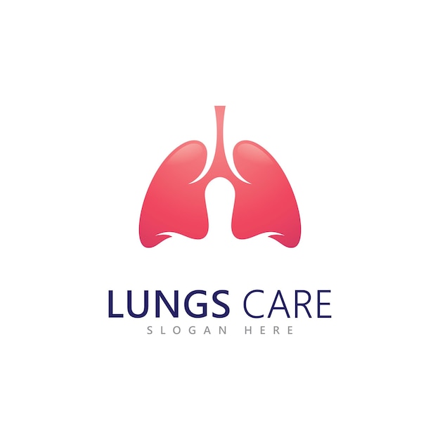 Pulmones logo icono vector ilustración diseño