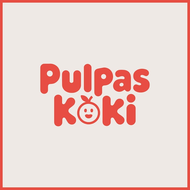 Pulpas Koki Logo Fun Wordmark para el negocio de alimentos o bocadillos