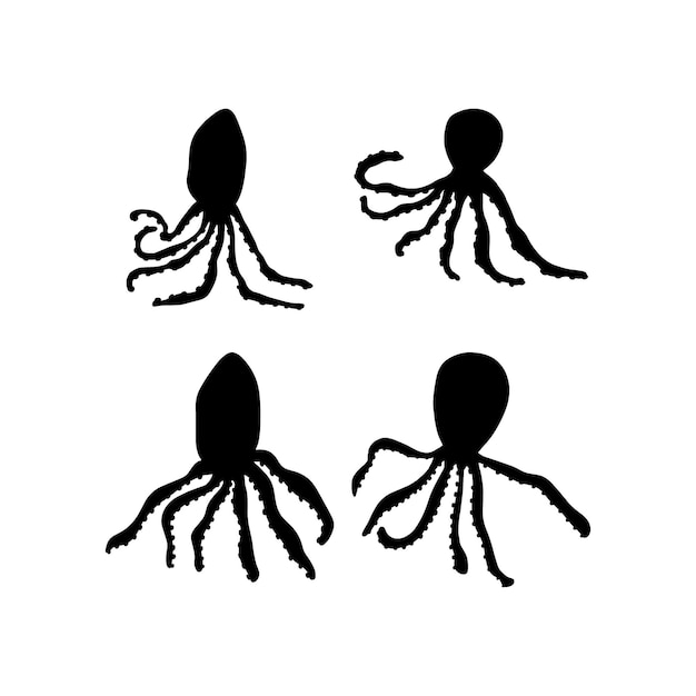 Pulpo Animales marinos en fondo profundo Ilustración de la vida silvestre Mundo de la ropa interior
