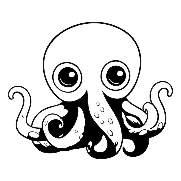 Vector el pulpo de dibujos animados ilustración vectorial de un pulpo lindo