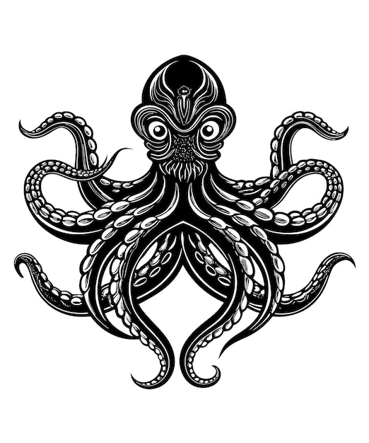 El pulpo de dibujos animados Ilustración vectorial