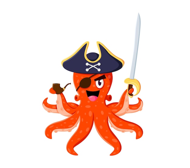El pulpo de dibujos animados, el pirata, el corsario, el animal con los sables.