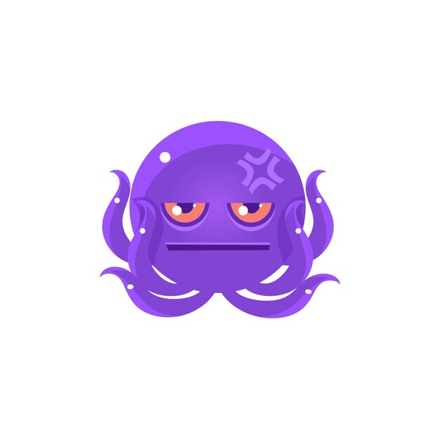 Pulpo divertido con emoji de dolor de cabeza