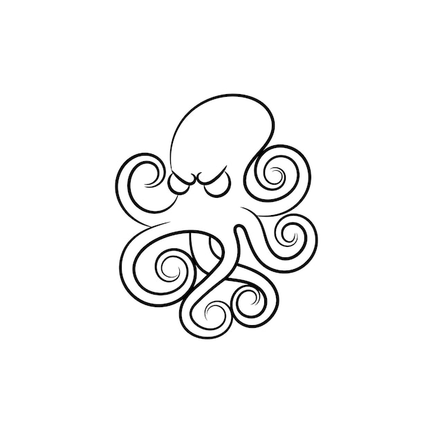 Pulpo, icono, ilustración, aislado, vector, señal, símbolo