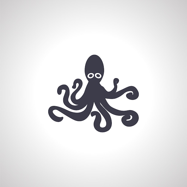 Vector pulpo, icono, pulpo, aislado, icono