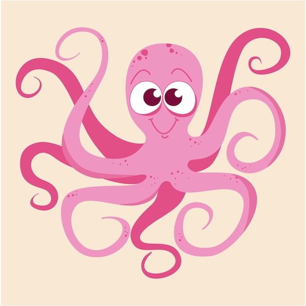 Pulpo lindo de dibujos animados