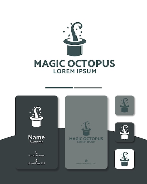 Pulpo magia diseño de logotipos tentáculos circo sorpresa