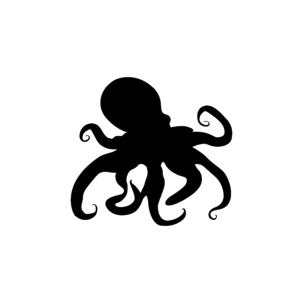 un pulpo negro con un contorno negro en él