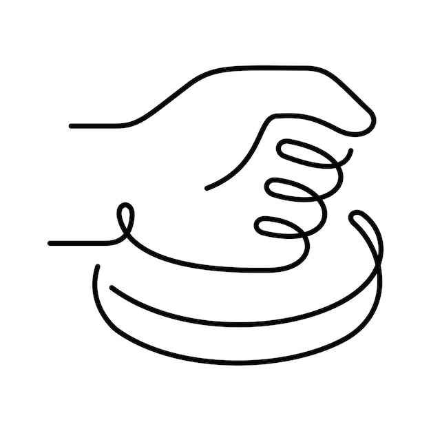 Pulse el botón de la mano para votar el icono del vector de una línea