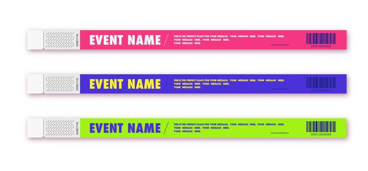 Vector pulsera acceso evento diferente color