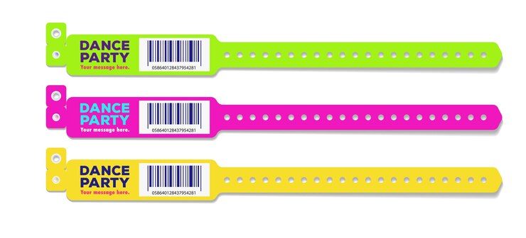 Vector pulsera baile fiesta evento acceso diferente color