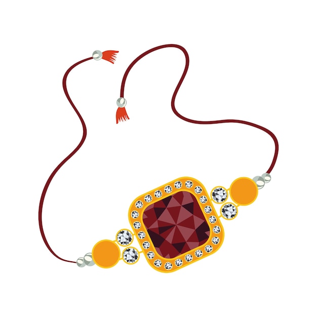 Pulsera cuadrada raksha bandhan en blanco