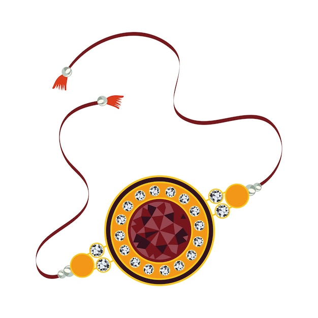 Pulsera raksha bandhan con diamantes en blanco