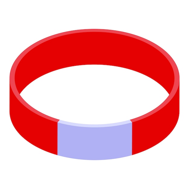 Pulseras de silicona roja con área isométrica personalizable en blanco