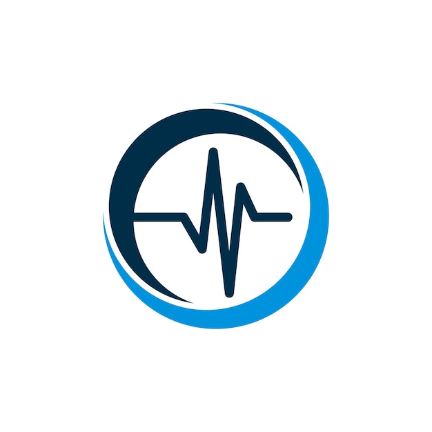 Pulso Cardiograma ECG Medicare Logo Plantilla Ilustración Diseño Vector EPS 10