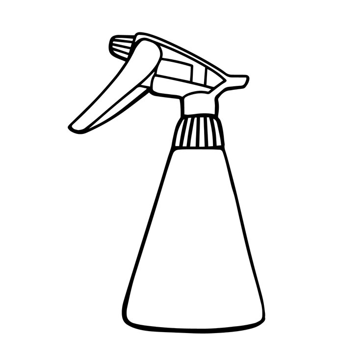 Vector pulverizador de mano para plantas aisladas en blanco. ilustración en el estilo doodle.