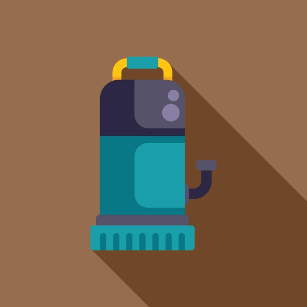 Pumpa de agua bombeando agua con ilustración de sombra larga