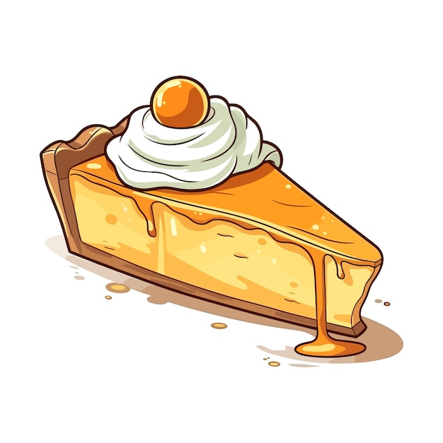 Vector pumpkin pie slice clip ilustración de arte