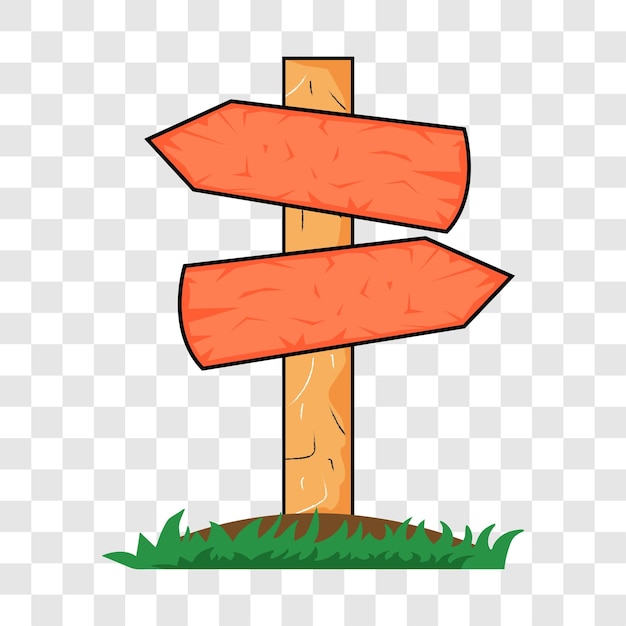 Puntero de dirección Señal de dirección de camino Letrero de madera para encontrar un camino Imagen vectorial