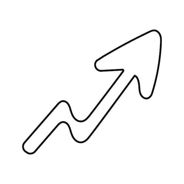 Puntero de flecha dibujado Vector aislado en fondo blanco