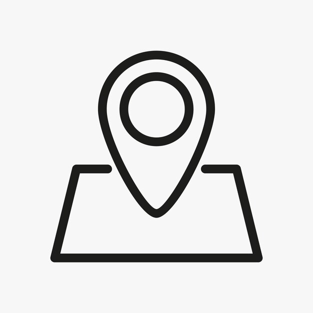 Puntero en el icono de la línea del mapa Equipo de navegación navegador ubicación destino orientación geografía gps viaje viaje de negocios Concepto de geolocalización Icono de línea vectorial para Negocios y Publicidad