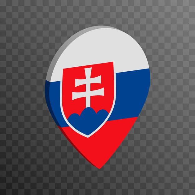 Puntero del mapa con la bandera de Eslovaquia ilustración vectorial