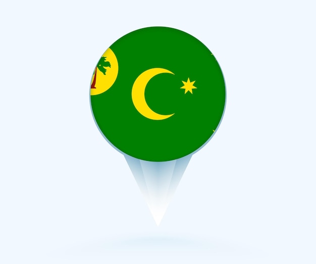 Puntero del mapa con la bandera de las Islas Cocos