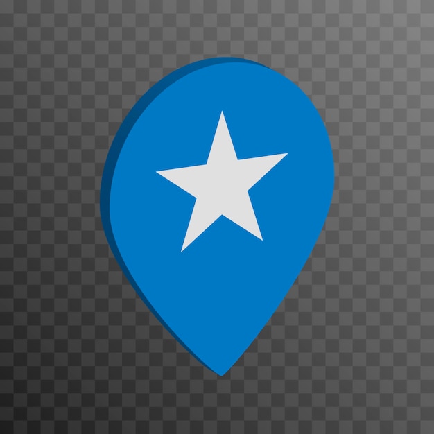 Puntero del mapa con la bandera de las islas de Somalia ilustración vectorial