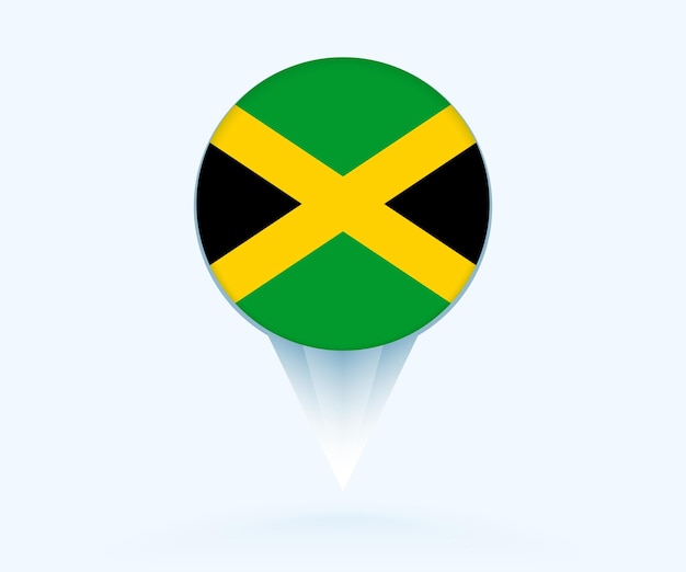 Puntero del mapa con la bandera de Jamaica