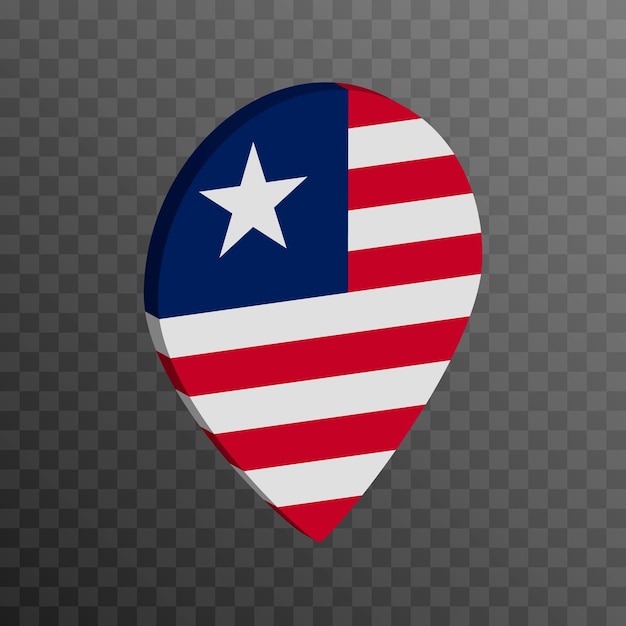 Puntero del mapa con la bandera de Liberia ilustración vectorial