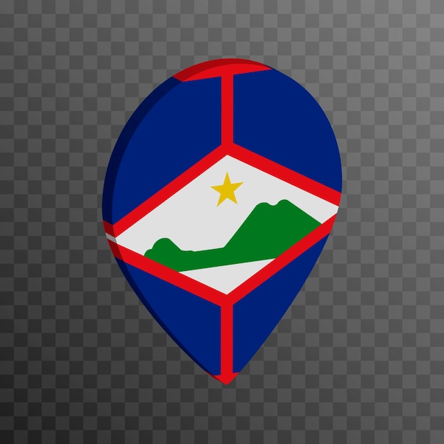 Puntero del mapa con la bandera de Sint Eustatius ilustración vectorial