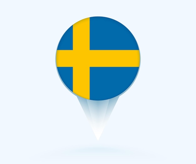 Puntero del mapa con la bandera de Suecia