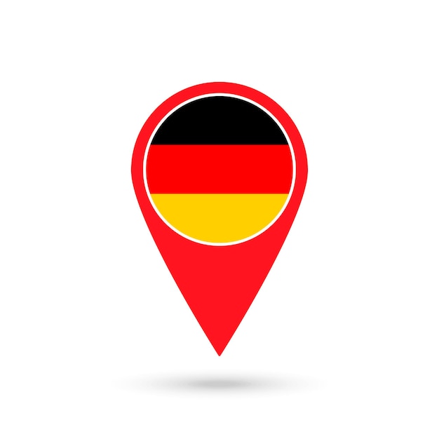 Puntero del mapa con el país Alemania Bandera de Alemania Ilustración vectorial