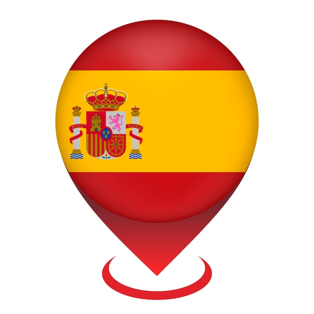 Ilustración de Diseño Del Puntero Del Mapa De La Bandera Española  Ilustración Vectorial y más Vectores Libres de Derechos de Bandera española  - iStock