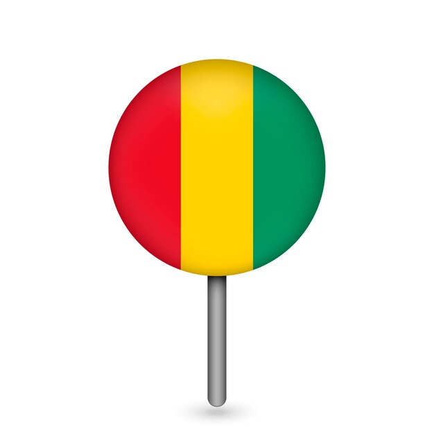Puntero del mapa con país Guinea Guinea bandera ilustración vectorial