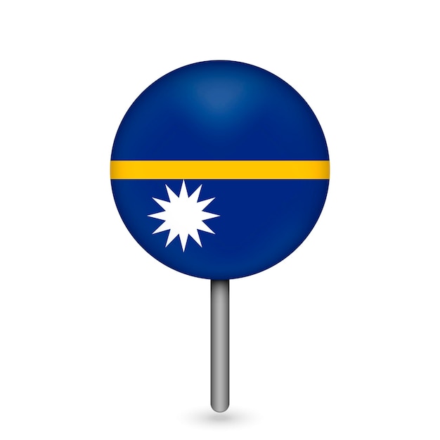 Puntero del mapa con el país Nauru Nauru bandera ilustración vectorial