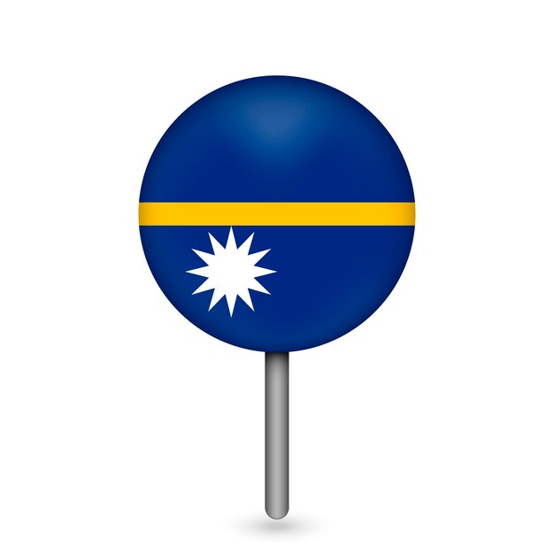 Puntero del mapa con el país nauru nauru bandera ilustración vectorial