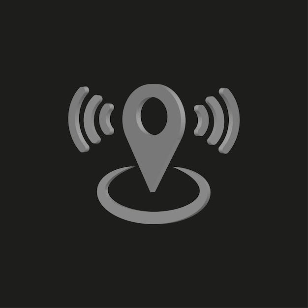 Puntero del mapa con wifi símbolo ilustración vectorial imagen de stock