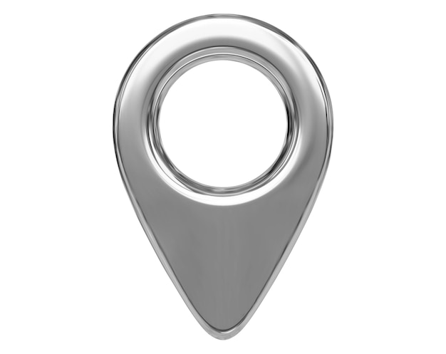 Puntero de ubicación de mapa metálico 3d Ícono de código pin del mapa de geolocalización Vector de estilo dibujos animados