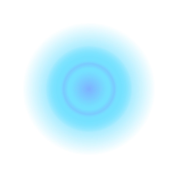 Punto azul con círculos concéntricos Sonido de señal de radar o signo de onda de sonar sobre fondo transparente Símbolo de objetivo objetivo curación dolor analgésico Icono de localización redonda Ilustración vectorial