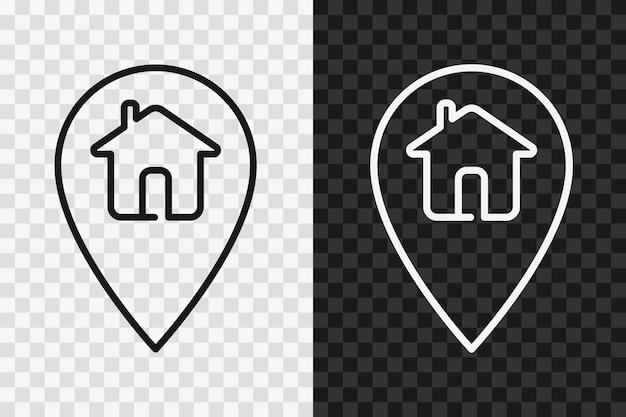 Punto de la casa en la línea del mapa