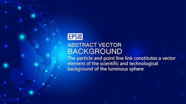 Punto línea plano enlace luminoso tecnología de la tierra tecnología tierra vector fondo